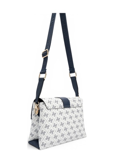 Silver & Polo Silver Polo Beyaz - Lacivert Monogram Kadın Çapraz Çanta Sp1287