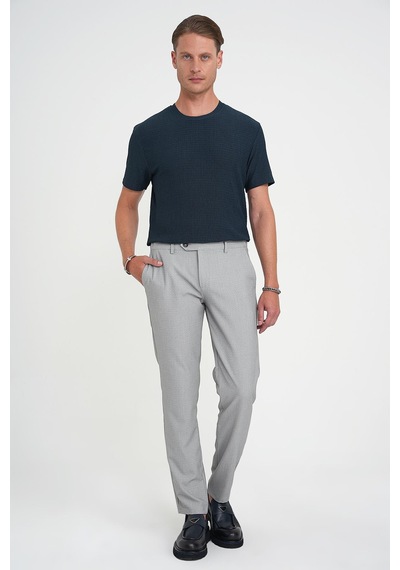 Efor Comfort Fit Beli Lastikli Dokulu Gri Jogger Pantolon P 1192 Gri