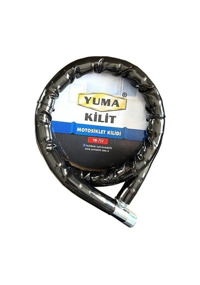 Kilit Çelik Zırhlı Güvenli Anahtarlı Körüklü Kalın Şık Siyah Boy 120 Cm Çap 22 Mm Motosiklet Kilidi