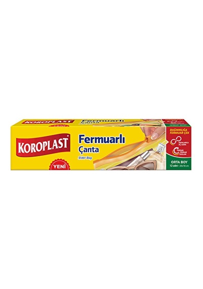 4 Adet Koroplast Buzdolabı Poşeti Fermuarlı Orta Boy 12'li