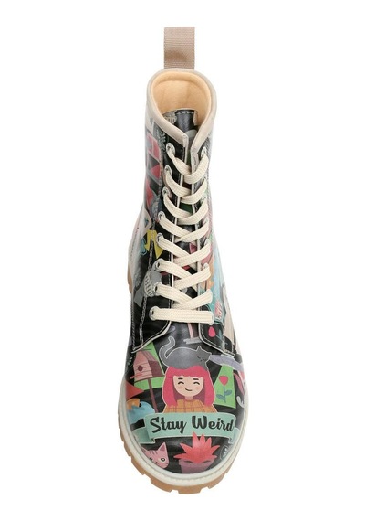 Kadın Vegan Deri Çok Renkli Uzun Bot - Stay Weird Tasarım Multicolor