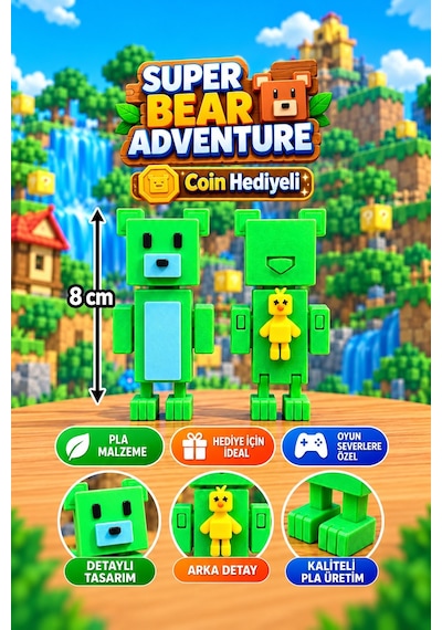 Super Bear Adventure Yeşil Ayı Ve Shicka Figür Seti - Süper Ayı Seti 1adet