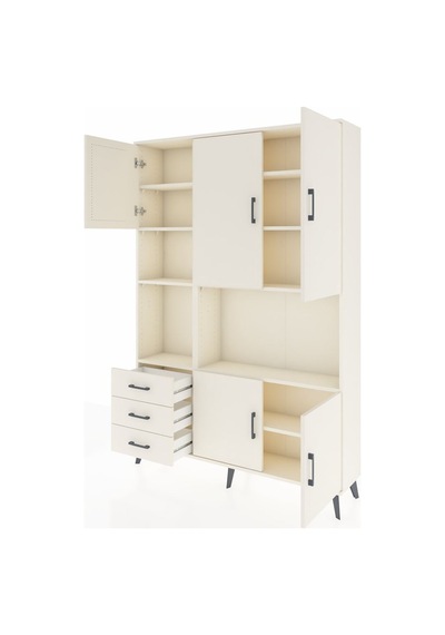 Arges Dolap 9 Raflı 3 Çekmeceli 5 Kapaklı 132x30x195 Aytaşı-a... Aytaşı