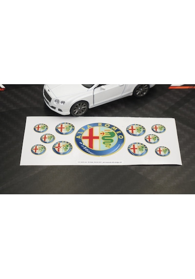 Alfa Romeo Logo 3M 3D Damla Silikon Torpido Bagaj Çamurluk Logo A