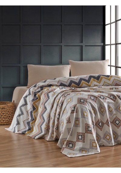 Loyal Home Çift Kişilik 4 Parça Pike Takımı 200x240 Cm Bej