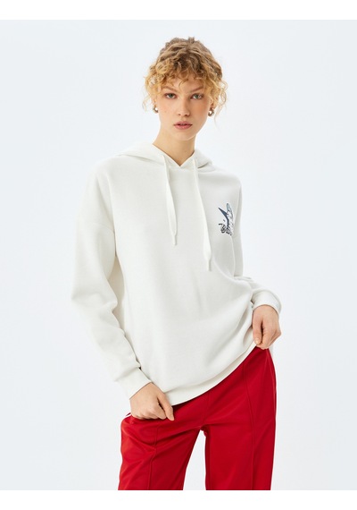 Koton Arkası Baskılı Kapüşonlu Oversize Sweatshirt Ekru 5sal10514ık Ekru Koton Arkası Baskılı Kapüşonlu Oversize Sweatshirt Ekru 5sal10514ık Ekru