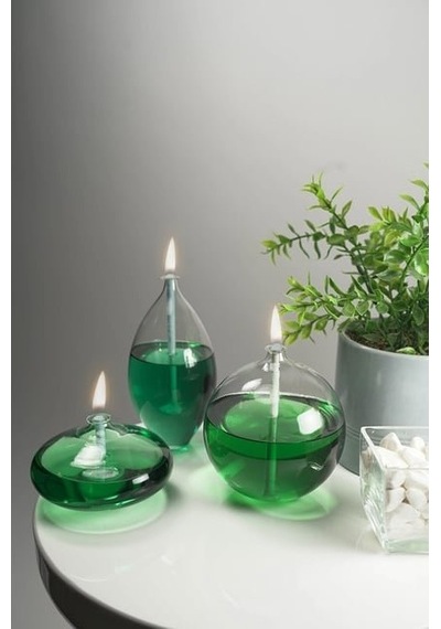 Kandil Yağı, 2'li Set, Yeşil Mor , 800 Ml + 50cm Fitil