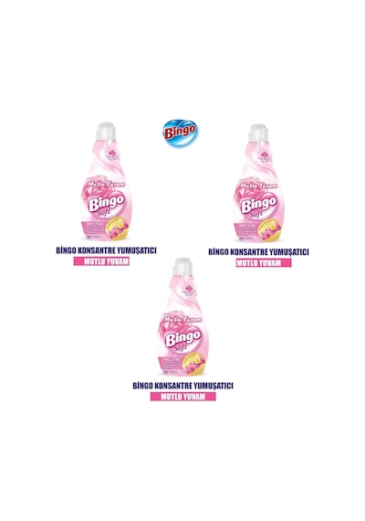 Bingo Soft Konsantre Çamaşır Yumuşatıcısı Mutlu Yuvam 3 x 1440 ML