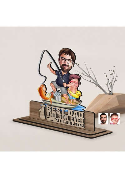 Bk Gift Kişiye Özel 3d Kabartma İsimli Baba-oğul Karikatürlü Ahşap Biblo-11, Babaya Hediye, Babalar Günü Hediyeleri Kobitmeyen138210 Bk Gift