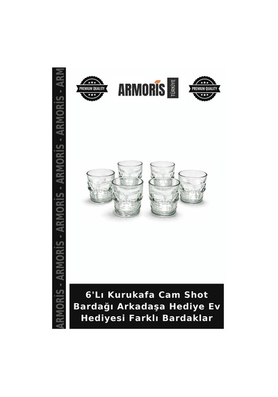 6'lı Kurukafa Cam Shot Bardağı Arkadaşa Hediye Ev Hediyesi Farklı Bardaklar