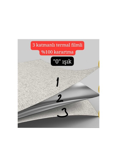 Termal Akustik Blackout Karartma Perde Kar Beyaz Pilesiz