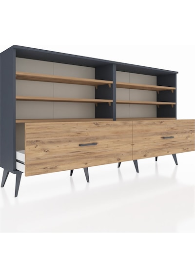 Arges Konsol 6 Raflı 2 Çekmeceli 176x30x99 Antrasit-çam Atlas Çam/atlas Çam - Antrasıt Arges Konsol 6 Raflı 2 Çekmeceli 176x30x99 Antrasit-çam Atlas Çam/atlas Çam - Antrasıt