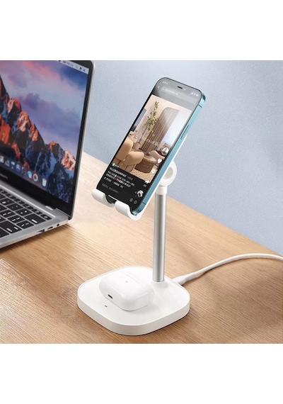 Mcdodo Ch-0530 2in1 Kablosuz Telefon Ve Kulaklık Şarj Standı - Beyaz