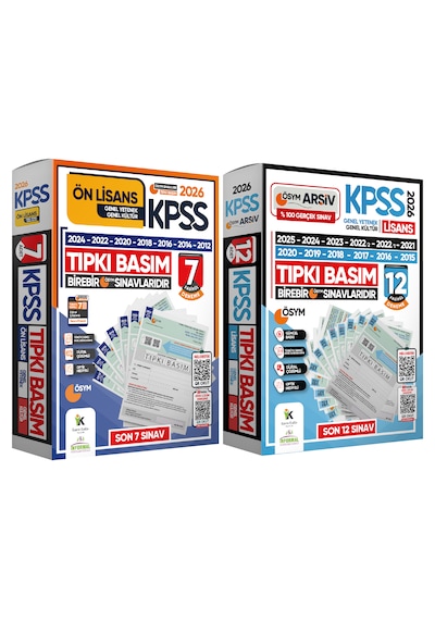 2026 Kpss Lisans Önlisans 12+7 Ösym Çıkmış Soru Tıpkı Basım Tg Dijital Çözümlü Set