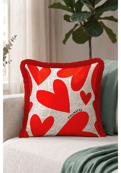 Romantik Kalp Motifli Saçaklı Yastık Kılıfı - Aşk Temalı Kırmızı Krem Bordo Püsküllü Kırlent Kılıfı Uzak Esinti Saten Romantik Kalp Motifli Saçaklı Yastık Kılıfı - Aşk Temalı Kırmızı Krem Bordo Püsküllü Kırlent Kılıfı Uzak Esinti Saten
