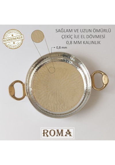 Moda Bakır 18 Cm El Yapımı Içi Dışı Kalaylı 1. Sınıf Düz Bakır Tava Sahan Kuymak Mıhlama Yumurta Omlet Menemen Kalay