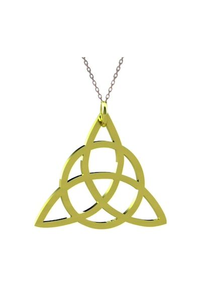Triquetra Gümüş Kolye - Altın Altın