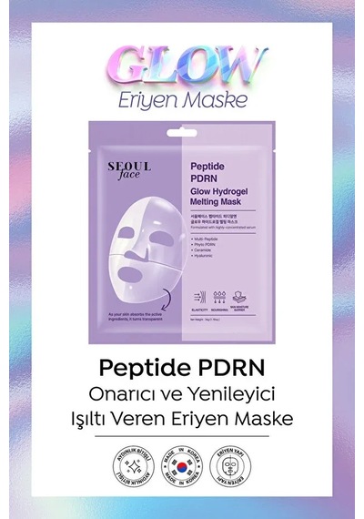 Dermal Seoul Face Gül Rose Pdrn Onarıcı Glow Hidrojel Maske Ve Peptid Eriyen Maske