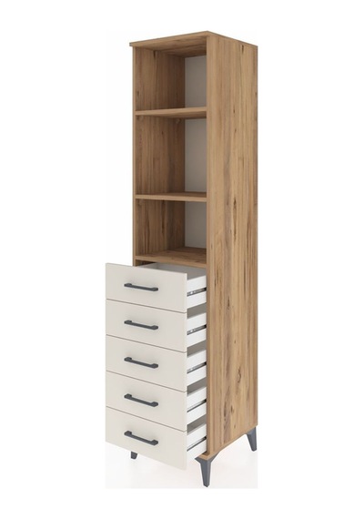 Hyperion Dolap 3 Raflı 5 Çekmeceli 44x44x195 Çam-aytaşı Atlas Çam