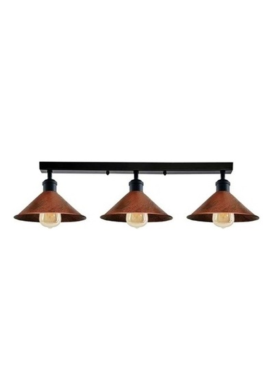 Rsylight Retro Rustik Metal Masa Üstü 3 Lü Siyah Bakır Patinalı Sıralı Avize 60 Cm Siyah