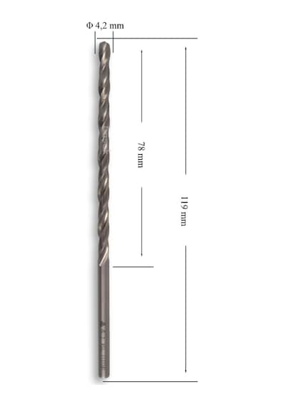 Mte 4,2 Mm Uzun Metal Matkap Ucu Hss Dın 340
