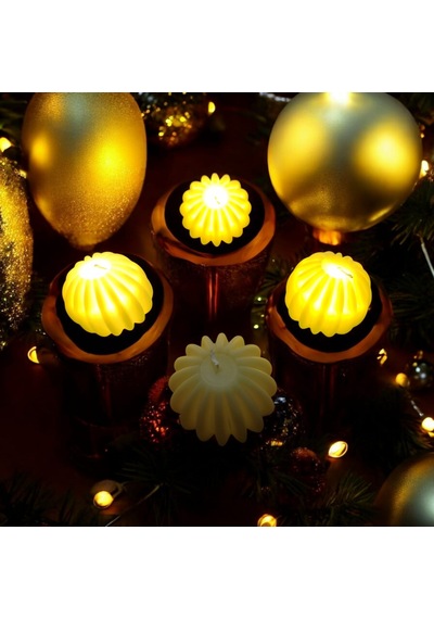 Vıp Kalite Led Işıklı Mum 6 Adet Yılbaşı Noel Mumu Pilli Gün Işığı Mum 6 Yılbaşı Mumu Süsleri Gün Işığı