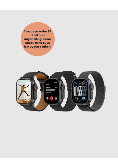 Amoled Akıllı Saat Bluetooth Arama Su Geçirmez Yeni Nesil