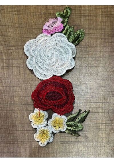 Nakış İşleme Çiçekli Yaka Dikiş Aksesuarı 22x20 Cm