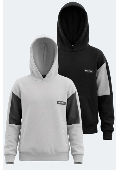 Slazenger Layne 2 Li Set Sweatshırt Siyah/gri - Gri/siyah