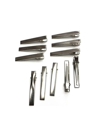 Kadın 6,5 cm Metal Pens Toka 50 Adet Gri