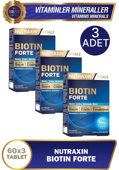 Nutraxin Biotin Forte Tablet 60'lı 3 Adet