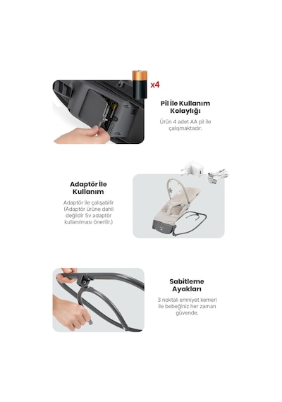 Robin Bej Elektrikli Ana Kucağı 0-15 Kg Taşıma Kapasitesi İle Isofix Özellikli Rahat Kullanım