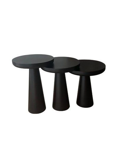 Mushroom 3'lü Zigon Sehpa Siyah