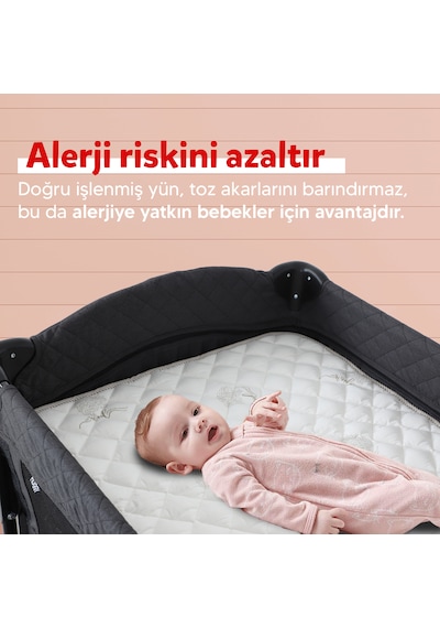 Huggy %100 Yeni Zelenda Kuzu Yünü 70x110 Yatak Pedi