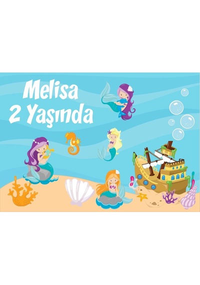 Deniz Altı Temalı Doğum Günü Afişi 35x50 Cm