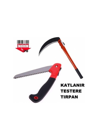 Bağ Bahçe Ağaç Dal Çalı Ot Kesme Seti Katlanır Tırpan Orak Lazer