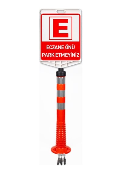 Eczane Önü Park Etmeyiniz Uyarı Levhalı Delinatör Seti N11.72