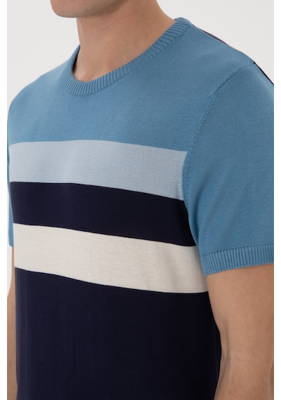 U.S. Polo Assn. Erkek Slim Fit Bisiklet Yaka Lacivert Tişört 50306459-VR033