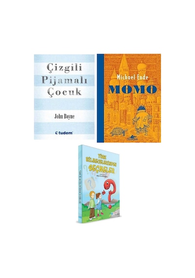 Çizgili Pijamalı Çocuk + Momo + Evrensel Türk Bilmecelerinden Seçmeler 3 Kitap