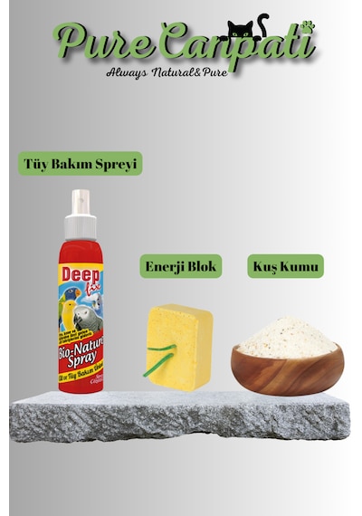 Purecanpati Tüy Bakım,enerji Blok Ve Kuş Kumu Seti