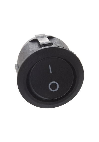 Robizstore-Yuvarlak 2 Pin Anahtar Rocker Switch Mini Buton Kcd1 Siyah Açma