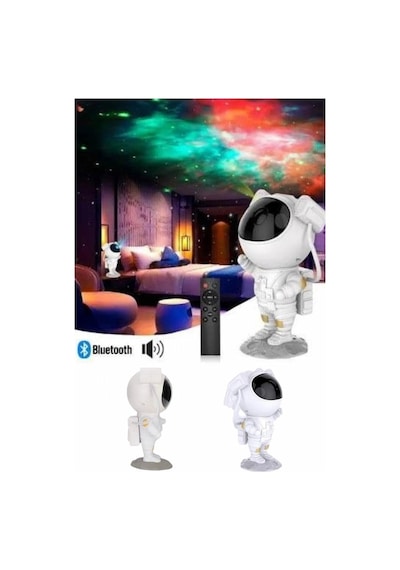 Hubrendy  Projeksiyon Astronot Lamba Speaker Sevimli Astronot Bluetooth Hoparlör