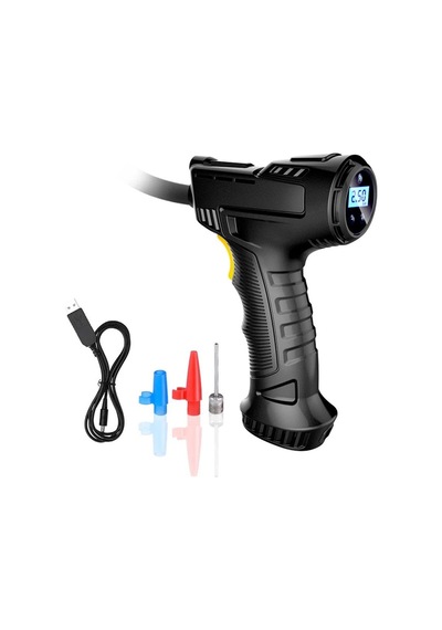 Valkyrie 120w Kablosuz Hava Kompresörü Araç Motorsiklet Bisiklet Top Araba Lastik Pompası - Wireless Usb - Led Işıklı
