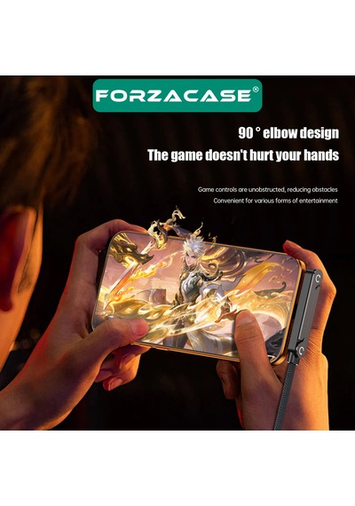 Forzacase 240w Type-c To Type-c Katlanabilir Standlı Hızlı Şarj Kablosu Yassı Örgü Tasarım - Fc1227 1 Adet