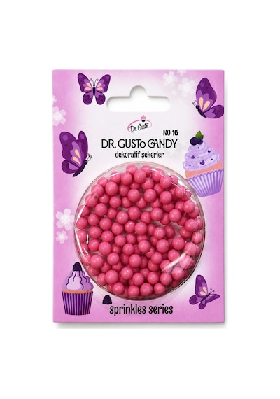 Dr. Gusto 4 Mm Candy Pembe Boncuk Pasta Süsleme Şekeri