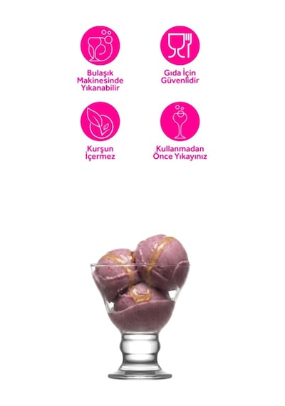 Lav Orion Cam Dondurma & Tatlı Kasesi 6'lı Küçük Boy 255 ml (Reçellik )