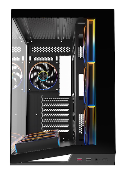 Gameline Leon V2 Grand Premium 7x ARGB PWM Fan Ultra Airflow ATX Gaming Bilgisayar Kasası Siyah