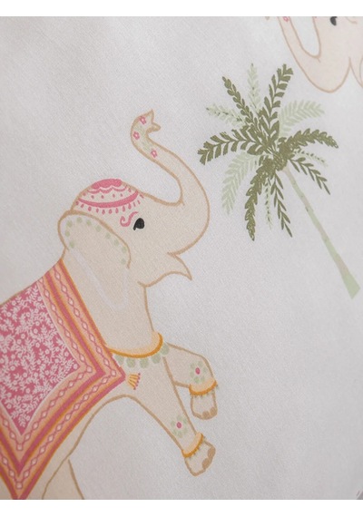 Karışık Fil Baskılı Pamuklu Yastık Kılıfı 50x70 Cm 2'li Çok Renkli