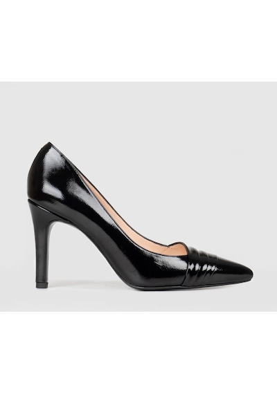 Cabani Rugan Hakiki Deri Siyah Kadın İnce Topuklu Stiletto-siyah Siyah