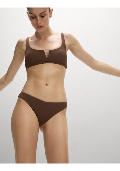 Marks & Spencer Fitilli Yüksek Bacak Kesimli Bikini Altı Kahverengi